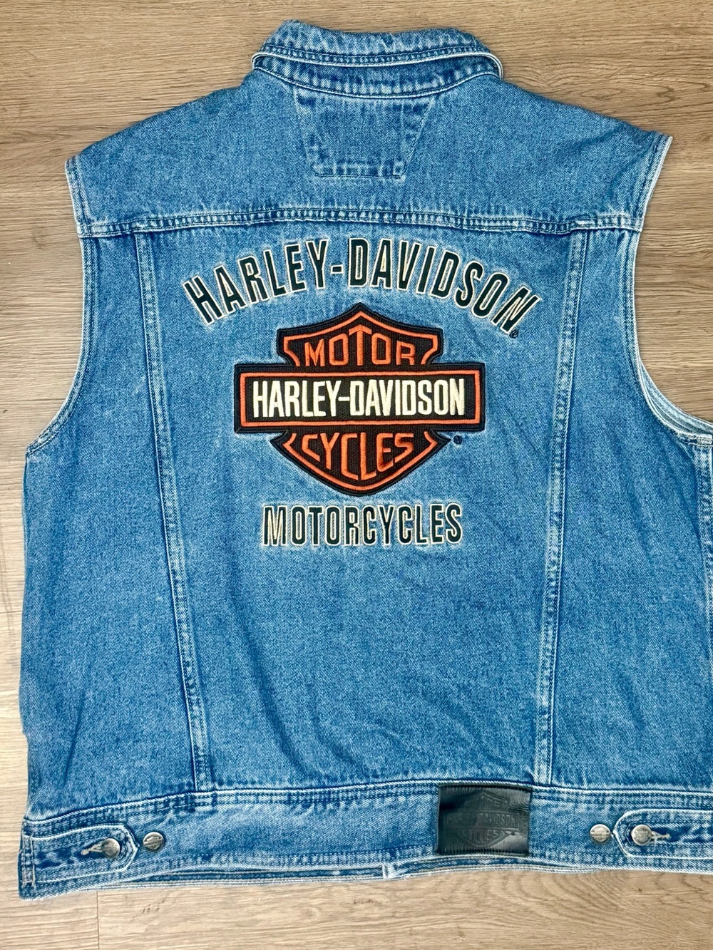 Vintage Harley-Davidson XL Denim Jean Vest